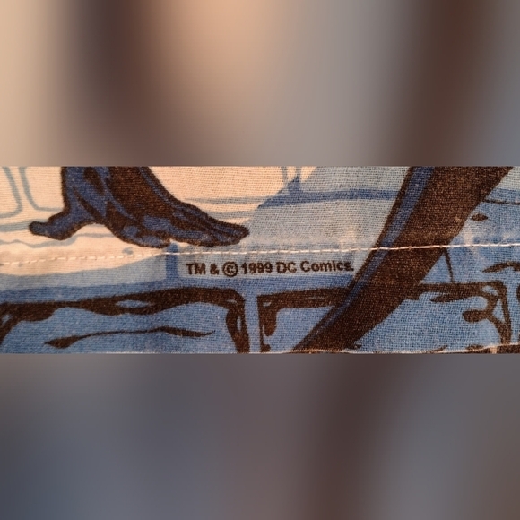 Vintage Batman & Robin Bed Sheet Twin Size Flat Sheet (66.5 x 90") 1999 - Picture 3 of 5